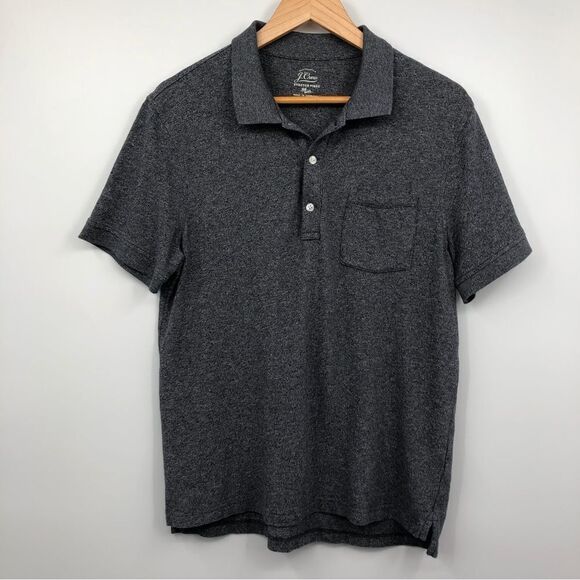 J. Crew Mens Stretch Pique Polo Shirt Short Sleeve Blue Size M - Picture 1 of 6